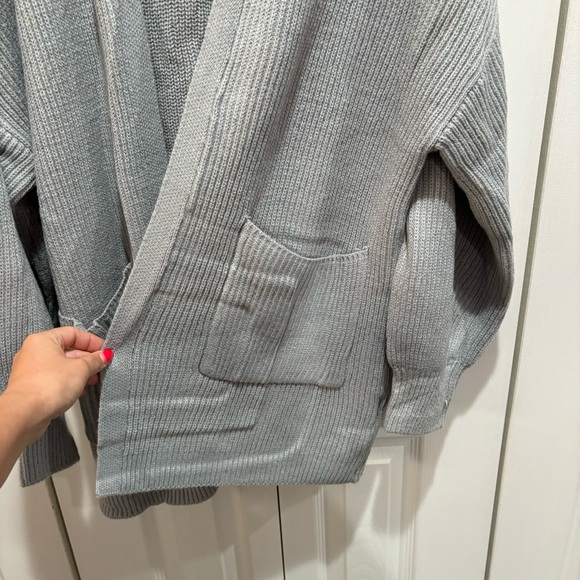 SHEIN Women’s Warm Long Knit Cardigan Sweater w/ Pockets - gray, size M - Picture 4 of 6